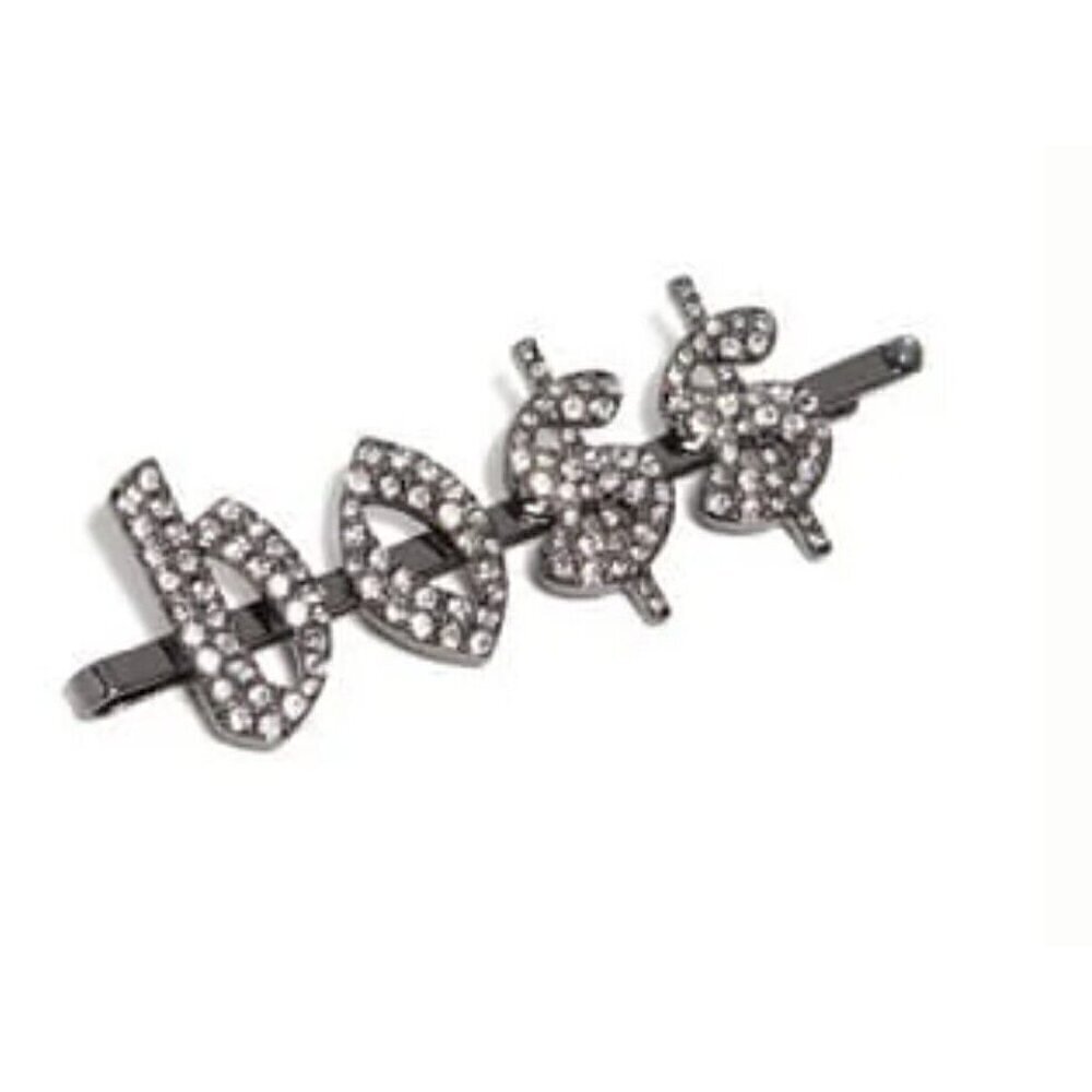 New Kitsch X Justine Marjan BOSS Rhinestone Bobby Pin Silver Color